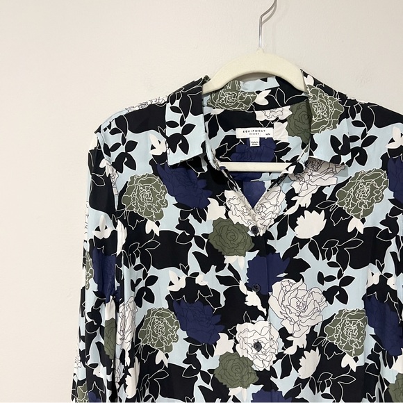 Equipment Daphne Button Down Blouse In Cool Breeze Multi - Picture 4 of 10